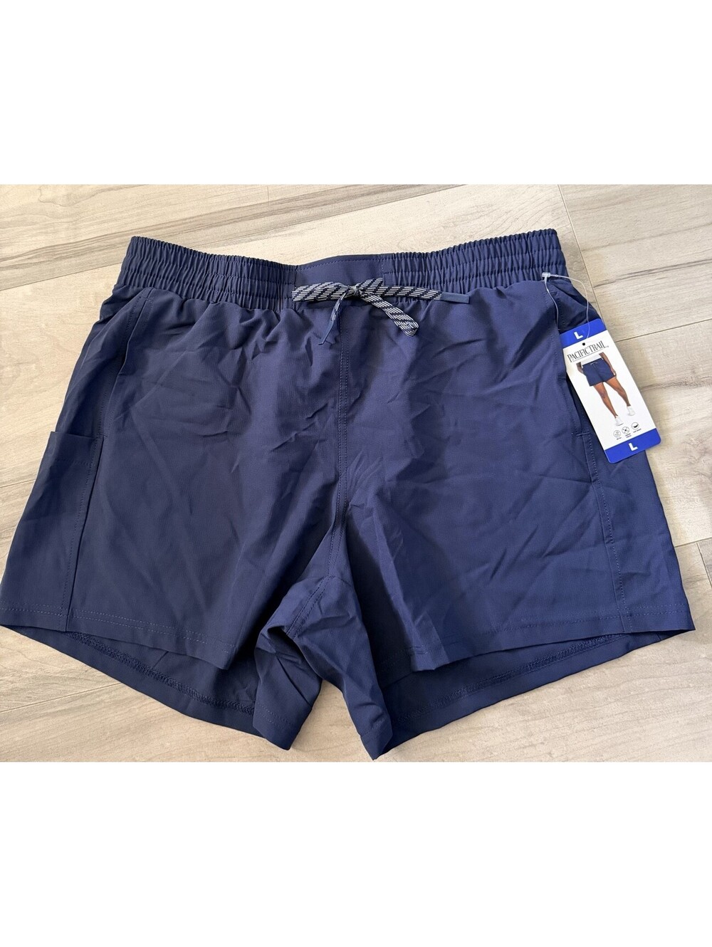 Pacific Trail Ladies' Elastic Waist Band Casual Short, Blue Sz L Nwt